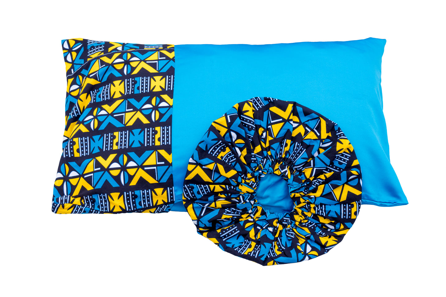 African Print Pillow Case and Hair Bonnet Set