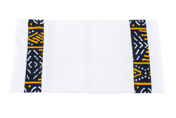 Black orange white African Print Hand Towel