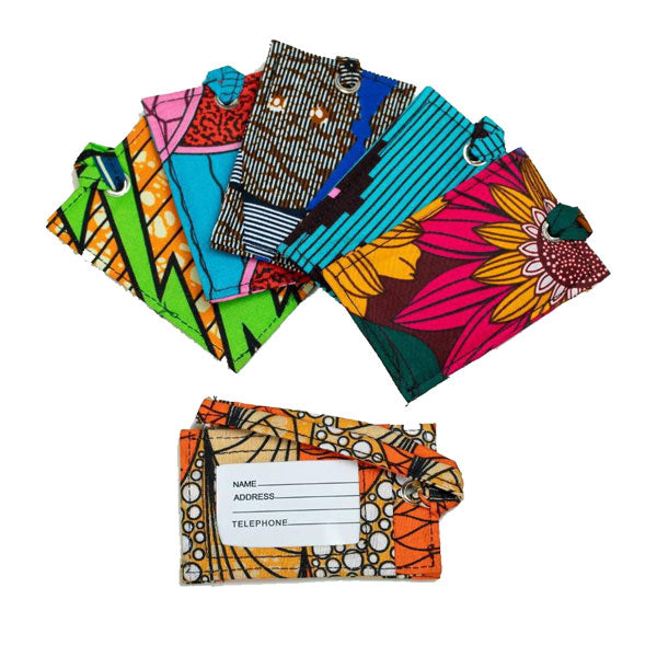 African Print Luggage Tags